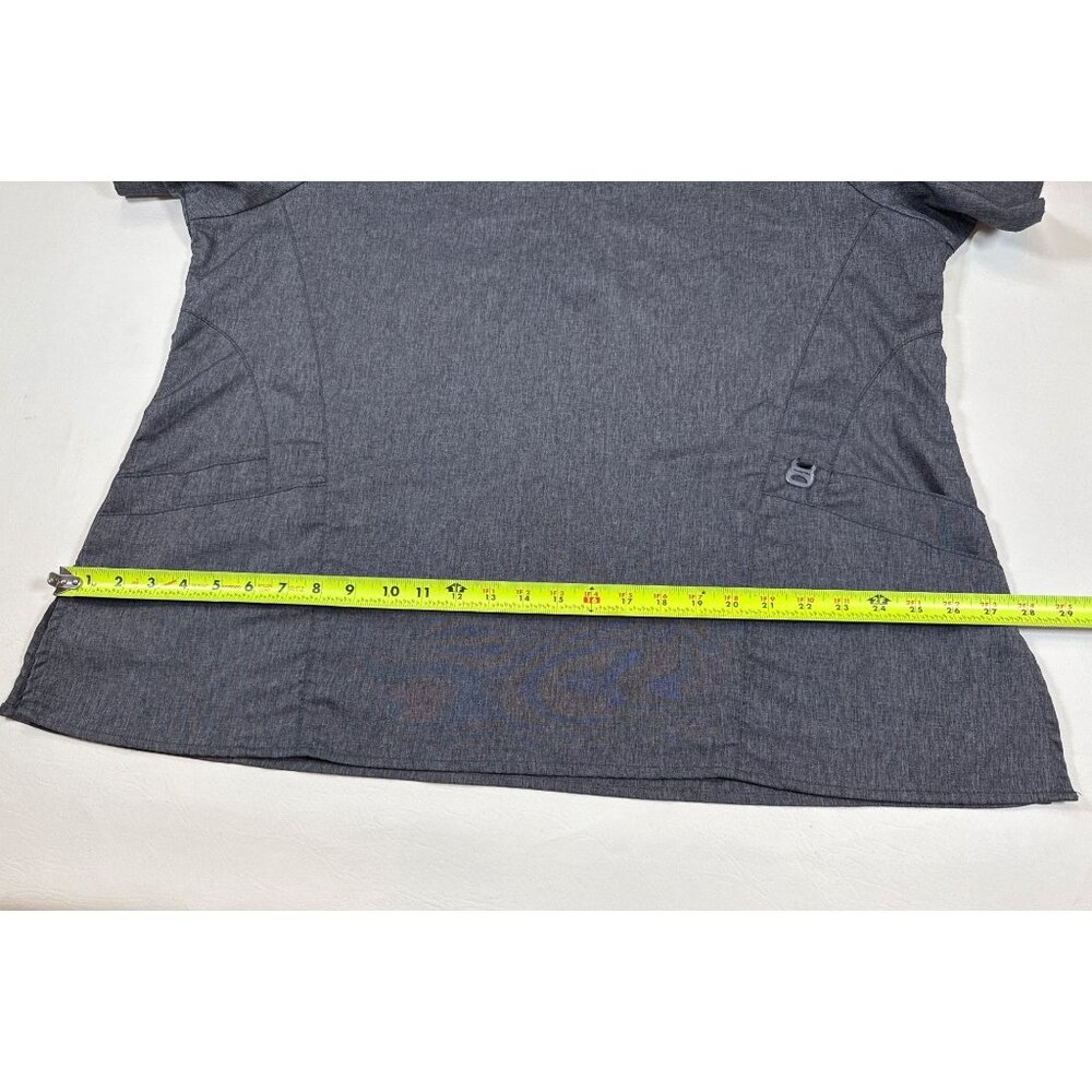 WonderWink Womens True-Plus Fit Scrub Top 2X Charcoal Gray V-Neck W123  (F322) - Picture 6 of 8